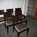 Six chaises art déco en ébène de Makassar / art deco chairs dining room table in Makassar VENDU