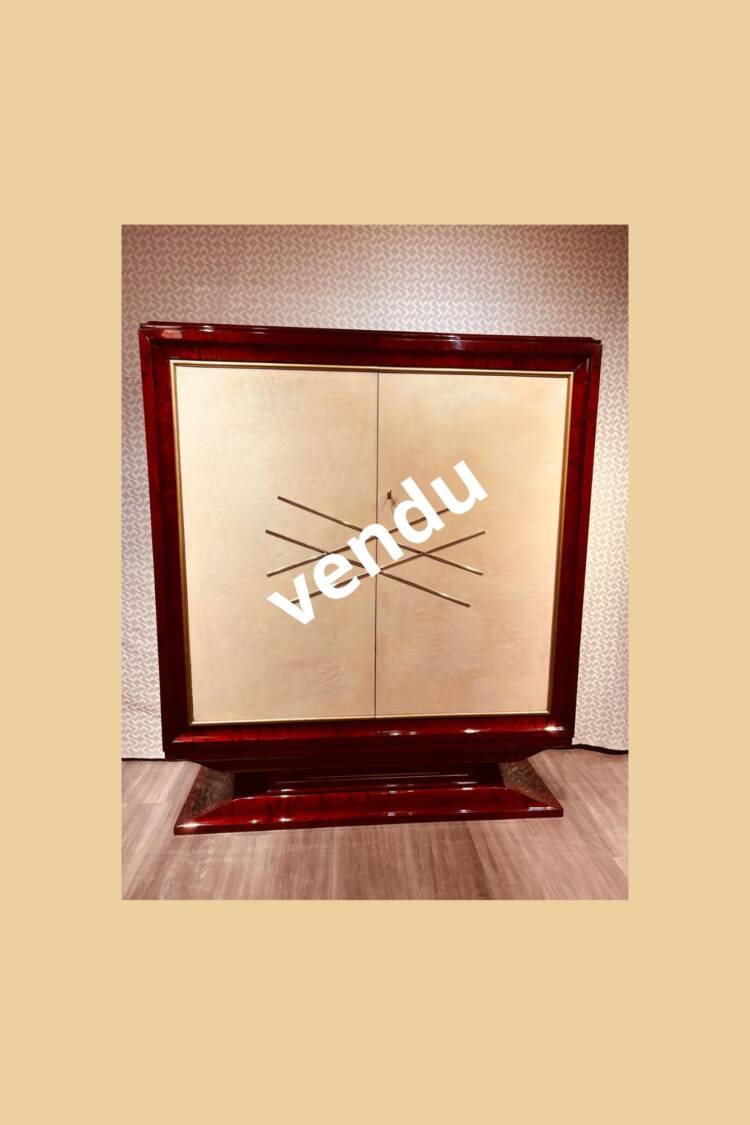 secrétaire art déco acajou et parchemin