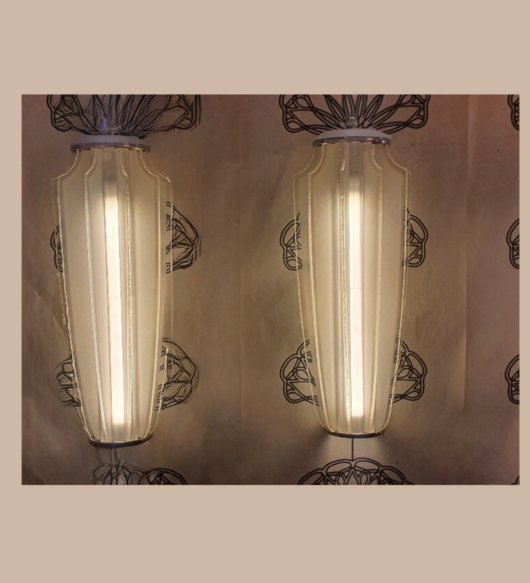 Appliques Art deco Sabino verre et Chrome