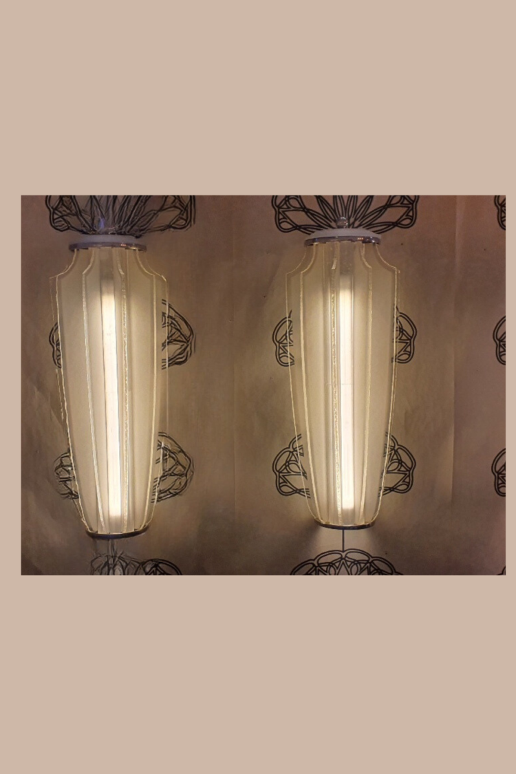 Appliques Art deco Sabino verre et Chrome