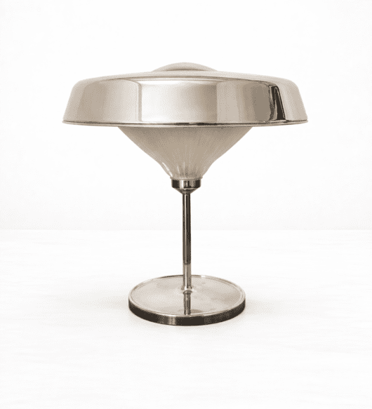 Lampe Art Déco chrome et verre