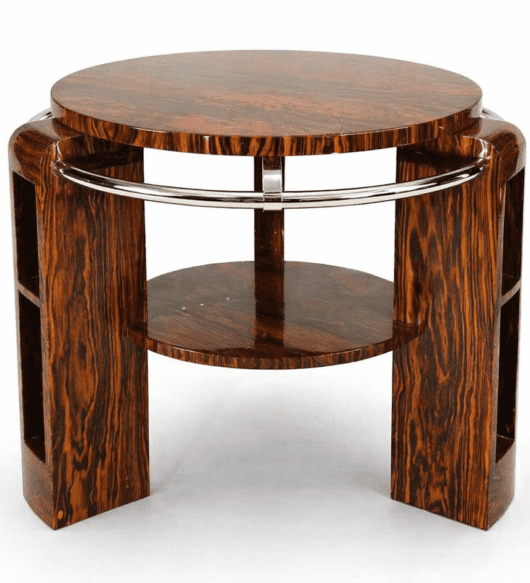 Table basse Art Déco palissandre de Rio à deux plateaux