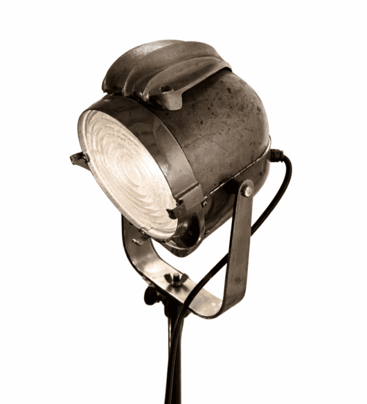 Grand projecteur Art Déco métal chromé