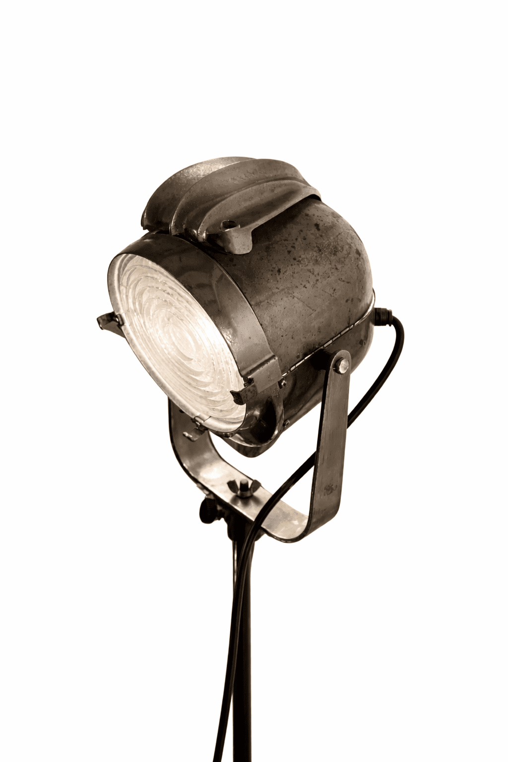 Grand projecteur Art Déco métal chromé