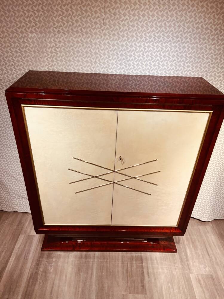 secrétaire art déco acajou et parchemin – Image 4
