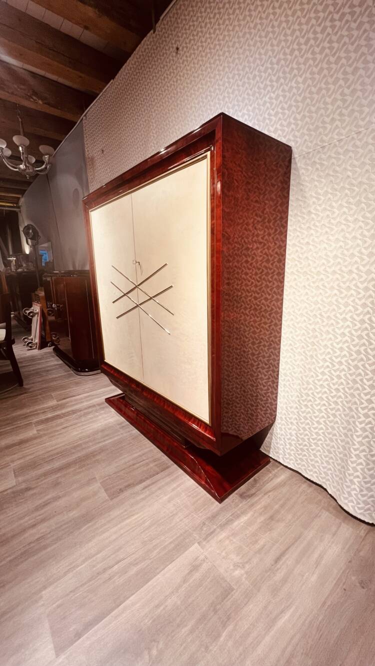 secrétaire art déco acajou et parchemin – Image 3