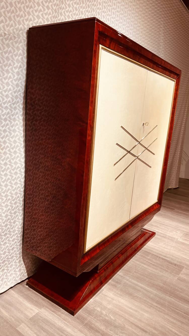 secrétaire art déco acajou et parchemin – Image 2