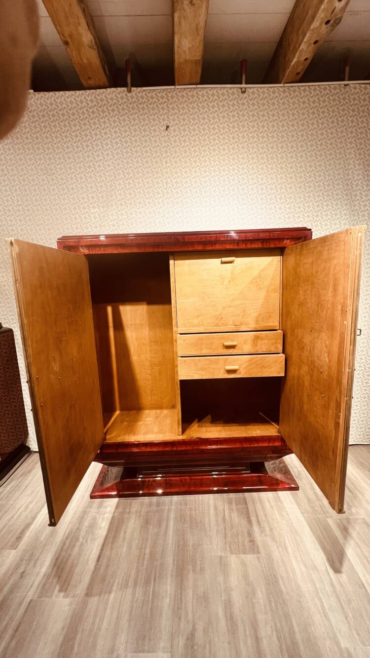 secrétaire art déco acajou et parchemin – Image 6