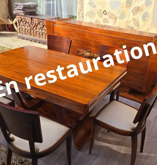 Salle à manger art déco en palissandre de Rio