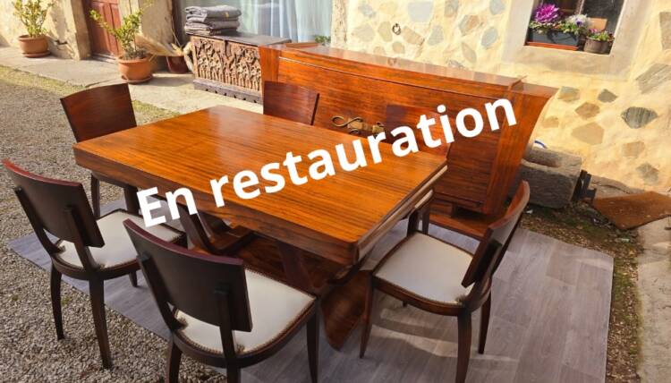 Salle à manger art déco en palissandre de Rio