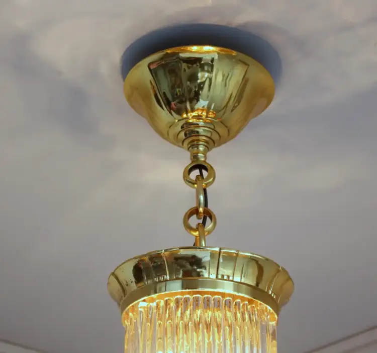 Lustre Art Déco octogonal signé Petitot (1940–1949) – Image 8