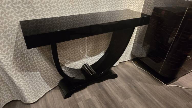 Console Art Déco laquée noire – Image 2
