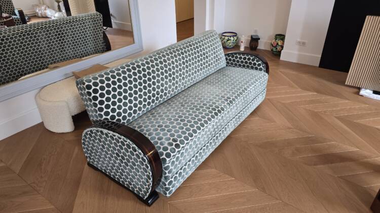 Salon Art Déco Club en ébène de Macassar – Image 3