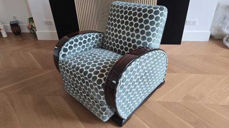 Salon Art Déco Club en ébène de Macassar – Image 7