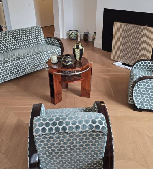 Salon Art Déco Club en ébène de Macassar