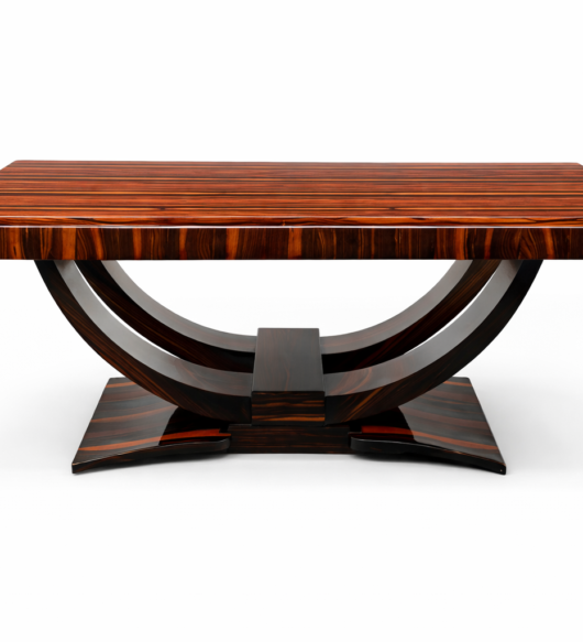 Table de salle à manger Art Déco en ébène de Macassar